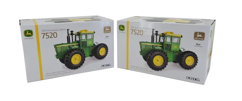 1/16 John Deere (Set Of 2) "50Th Anniversary Edition" 7520 Precision Tractor Toy - Lp82780,2 1