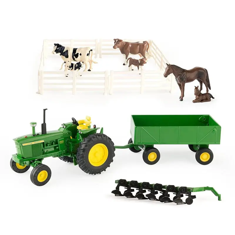 1/32 Scale John Deere Farm Toy Playset W/ 4020 Tractor - Lp64818 1