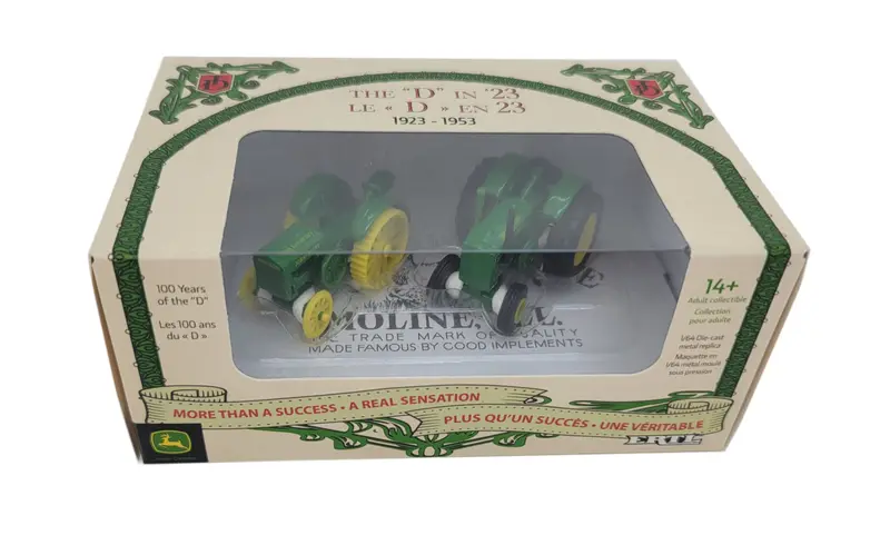 1/64 John Deere The "D" In '23 100Th Anniversary Tractor Toy Set - Lp82815 1