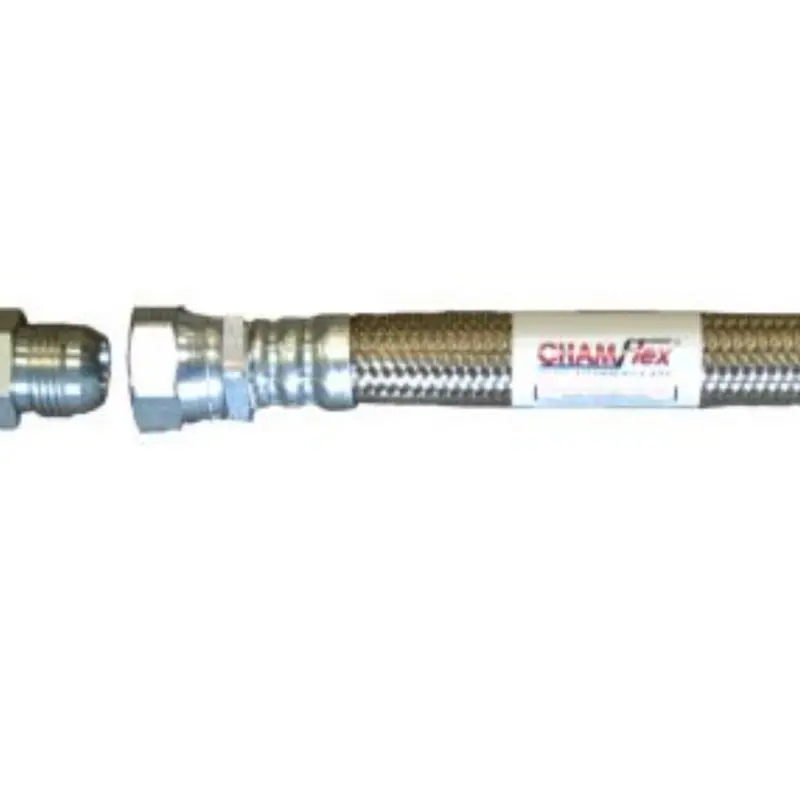 1" X 12" Chamflex Ss Braided Fire Retardant Hose Assembly - Fixed End X Swivel End With Male Npt Adapter 1