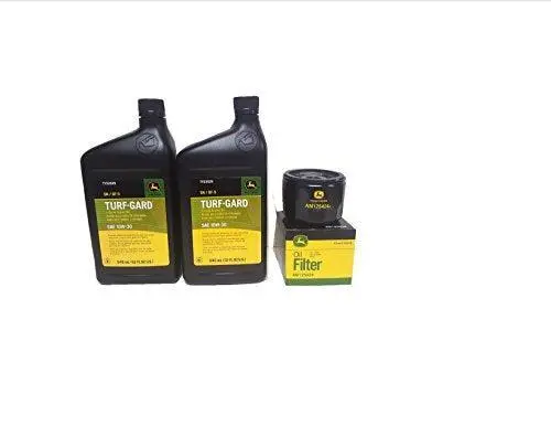 2 Quarts John Deere Turf-Gard Sae 10W-30 Oil Plus Am125424 Filter. Fits Many Lawn Mowers - Check Description 1