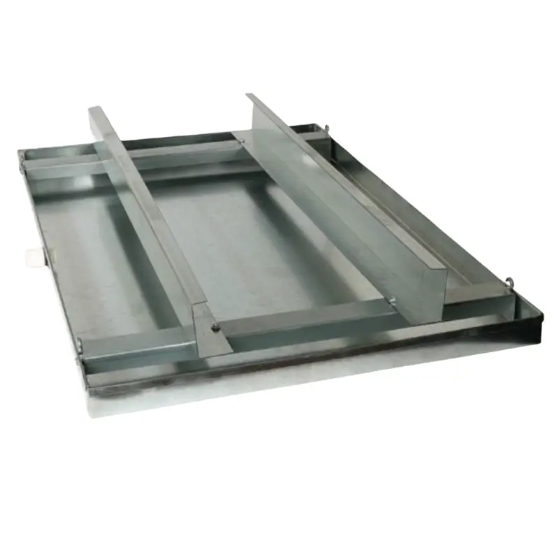 26" X 54" Metal Drain Pan With Rails - Without Drain Connection 1