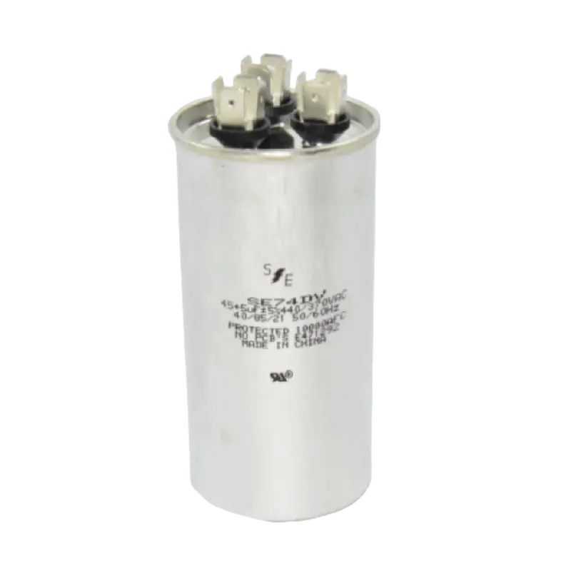 50+5  Μf Mfd. 370V/440V Dual Round Capacitor 1
