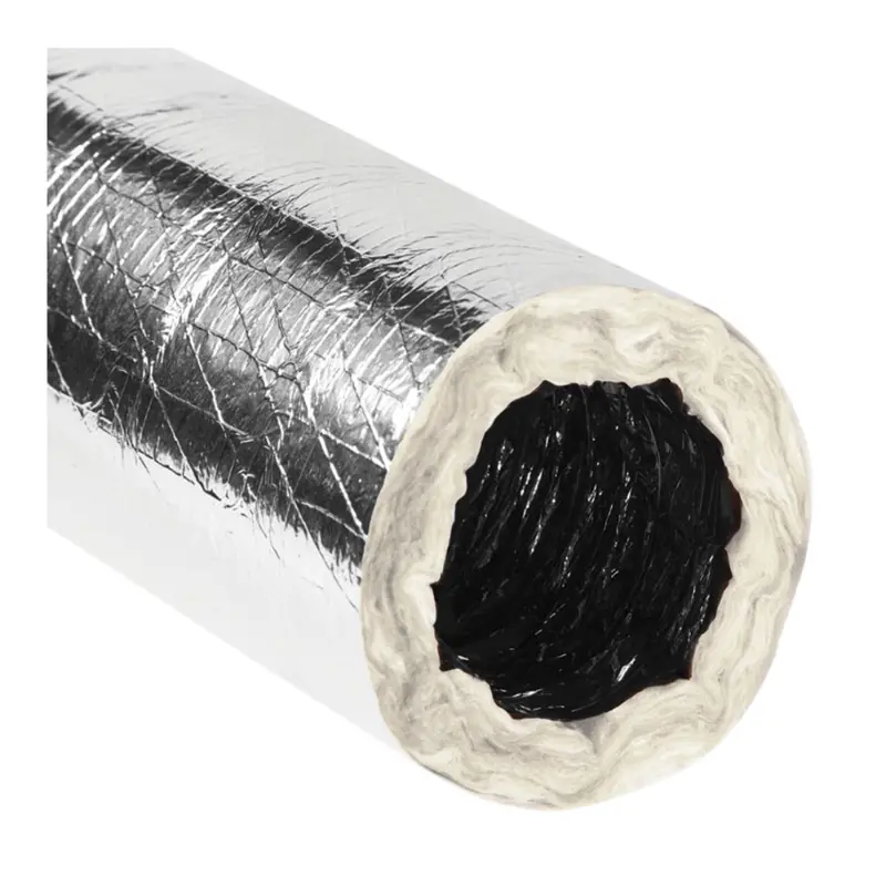 7" X 25' Bagged R4.2 Rip Stop Flexible Foil Silver Air Duct 1
