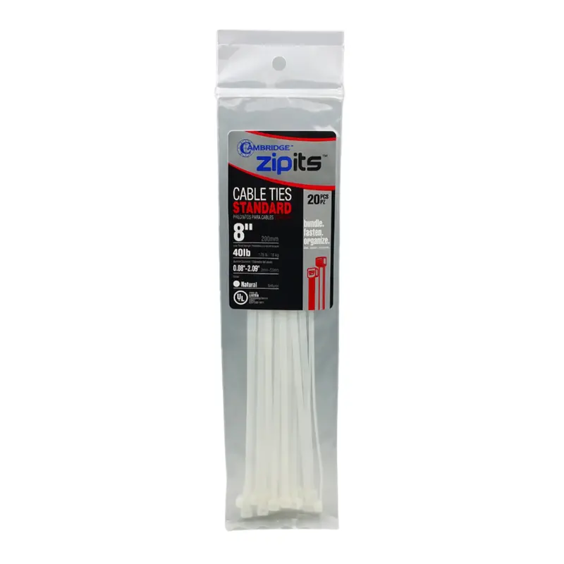 8" Natural Electrical Tie - 20 Pcs 1