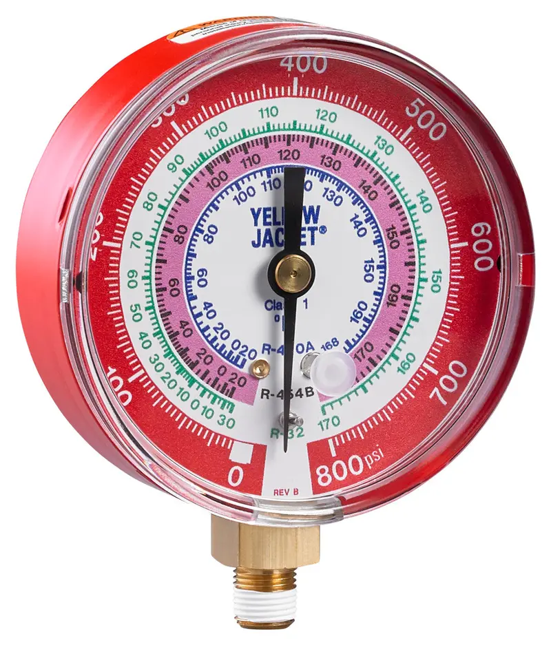 A2l Manifold Gauge - Red, 3-1/8" (80Mm), R-32/454B/410A Psi F 1