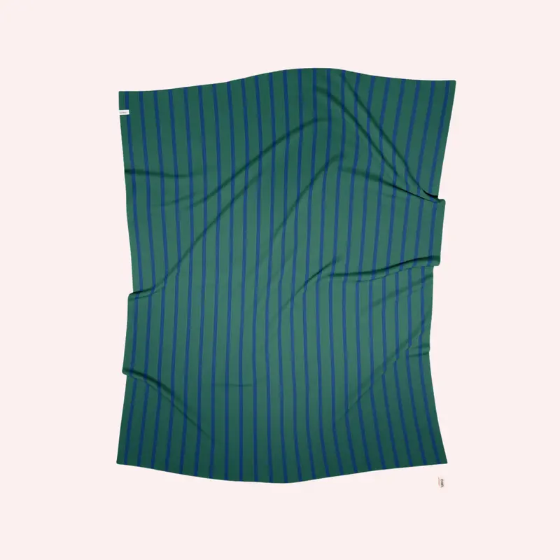 Baby Blanket - Emerald Ocean Life In Stripes 1