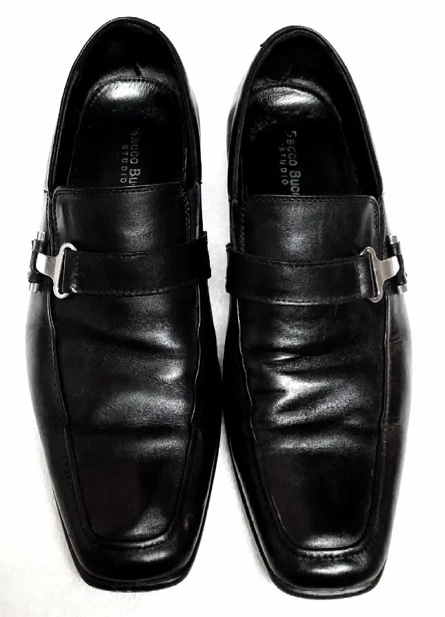 Bacco Bucci Studio- Black 'Bicycle Toe' Slip-On Loafer Shoes- Size 10.5M 1