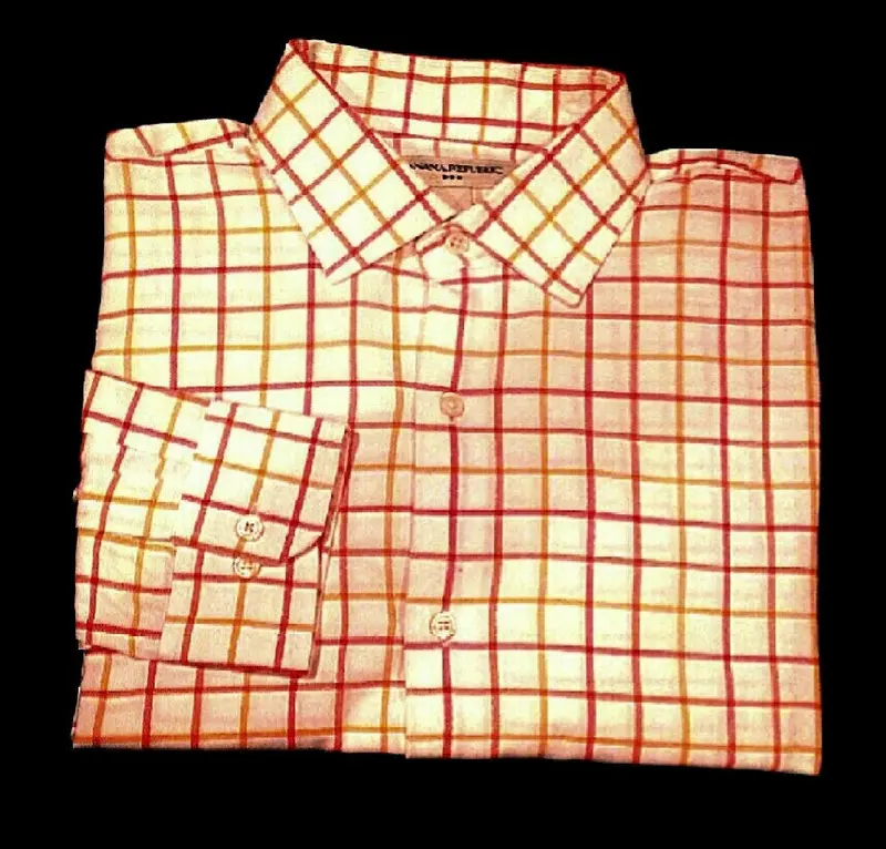 Banana Republic Orange Check Dress/ Fashion Shirt- Size L (16-16.5) 1