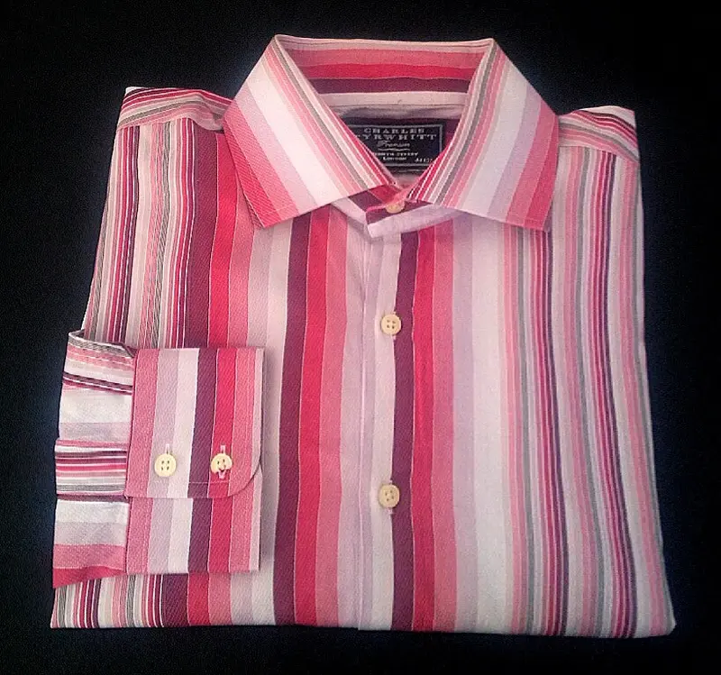 Charles Trywhitt 'Limited Edition'- Pink Stripe Dress Shirt- Size (44) 17.5 1