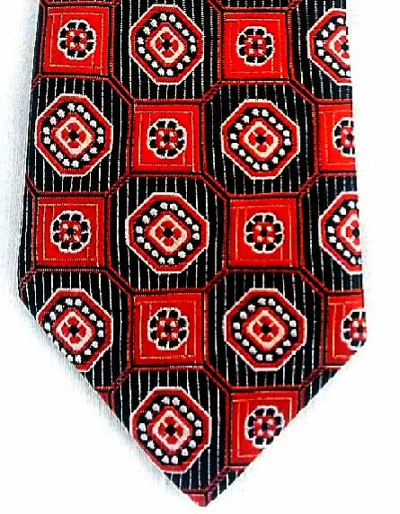 Children's Bergamo Ny Orange & Black Geometric Tie 1