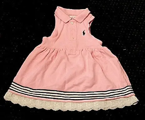 Children's Ralph Lauren- Pink 100% Pique Cotton Sun Dress- Size (6 Months) 1