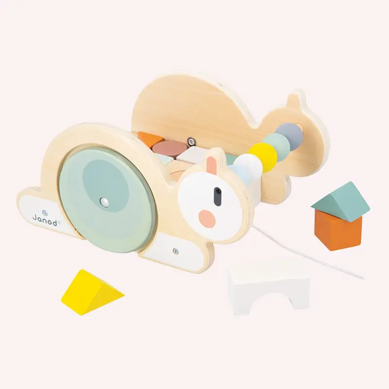 Cocoon Pull Along Snail Block Cart 1