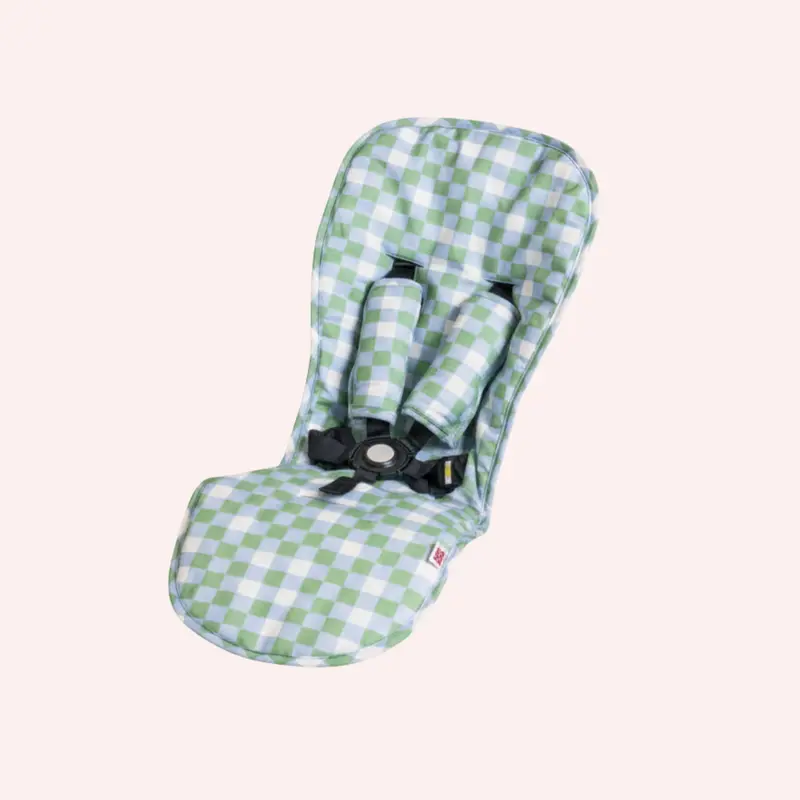 Cosy Pram Liner And Harness Protector  - Sage Green Check 1
