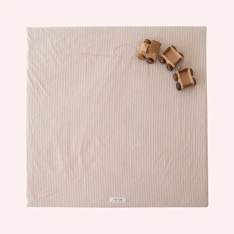 Cotton Padded Play Mat - Hamptons Stripe 1