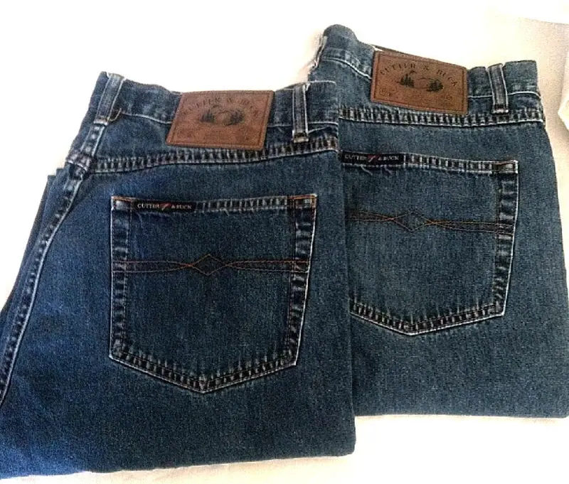 Cutter & Buck Denim Blue Jeans- 2 Piece Lot! Size 34X30 1