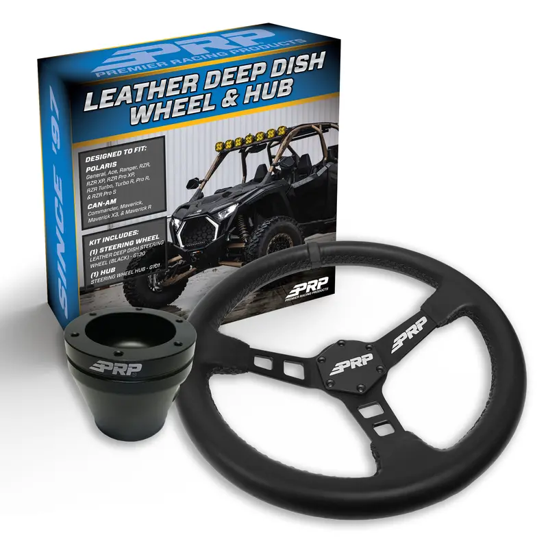 Deep Dish Leather Steering Wheel Kit With Hub 1