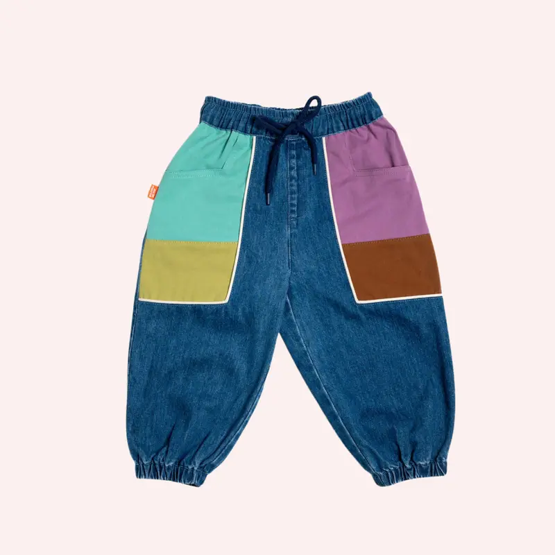 Denim Barrel Pants - Colour Block 1
