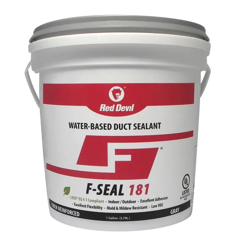 Duct Sealant - F-Seal 181 Fiber Reinforced Water Based - 1 Gallon, Grey 1