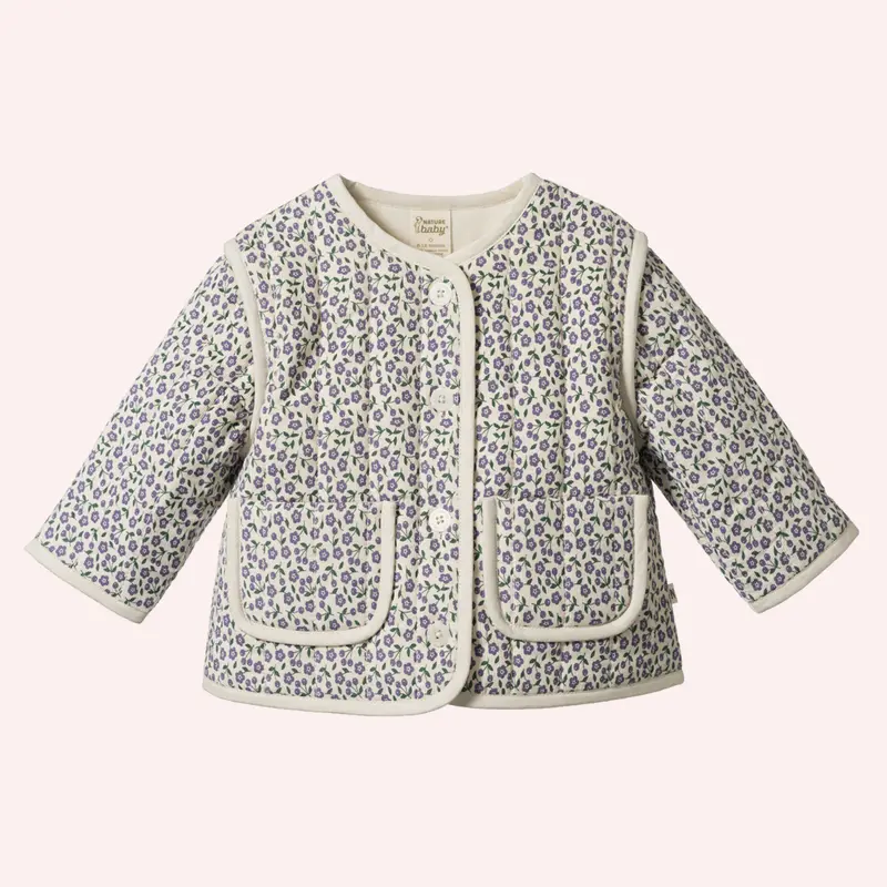 Edith Quilted Jacket - Briarwood Heron Print 1
