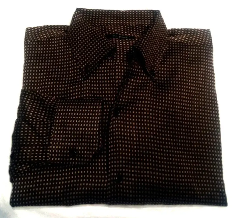 Equilibrio Italia- Brown/Black/Tan Check Woven Fashion Shirt- Size L 1