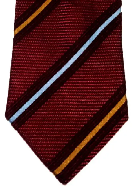 Ermenegildo Zegna Red Stripe Silk/Cotton Woven Tie 1