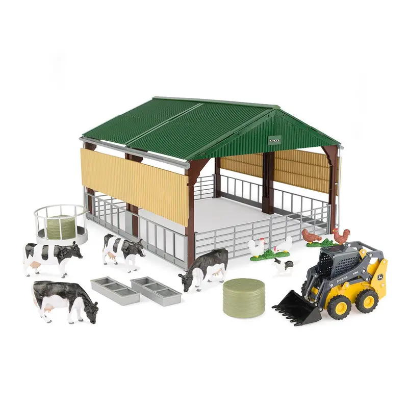 Ertl Ert47250 1-32 Scale Farm Country Livestock Building Playset With John Deere 318G Skid Steer 1