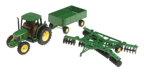 Ertl John Deere 6410 Tractor With Barge Wagon And Disk, 1:32 Scale 1
