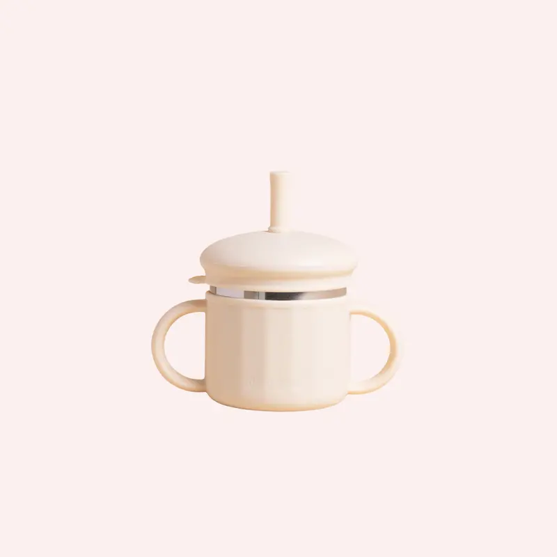 Fun Firsts Stainless Steel Cup With Silicone Sleeve - Ivory 1