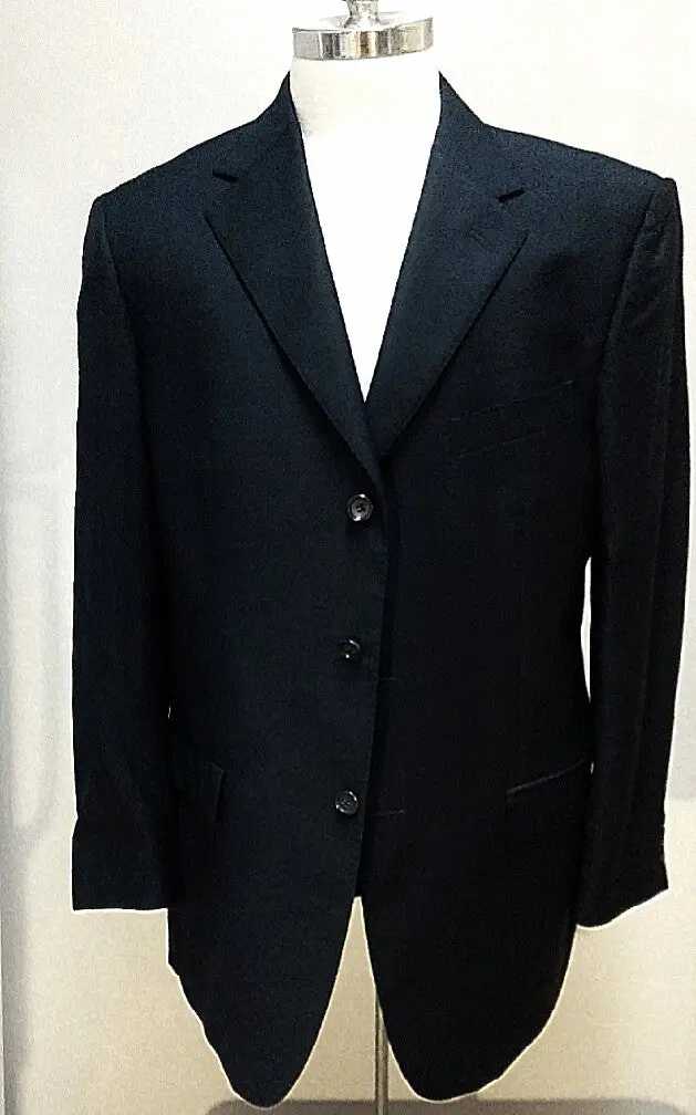 'Gritti' Styled By Ermenegildo Zegna-100% Wool 3B Navy Blazer- Size 54 (44R) 1