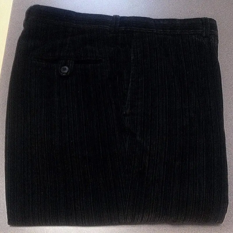 Jack Victor- Black/Brown Stripe 100% Cotton Ff Corduroy Trousers- Size: 38X31 1