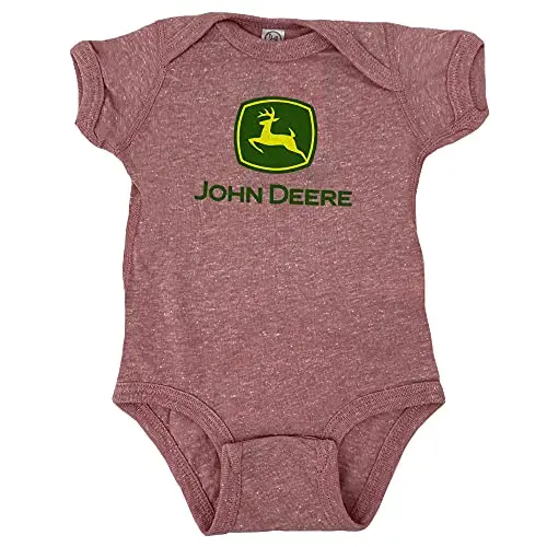 John Deere Baby Girl Short Sleeve Bodysuit With Large Logo - Mauvelous - 18M - Lp75544 1