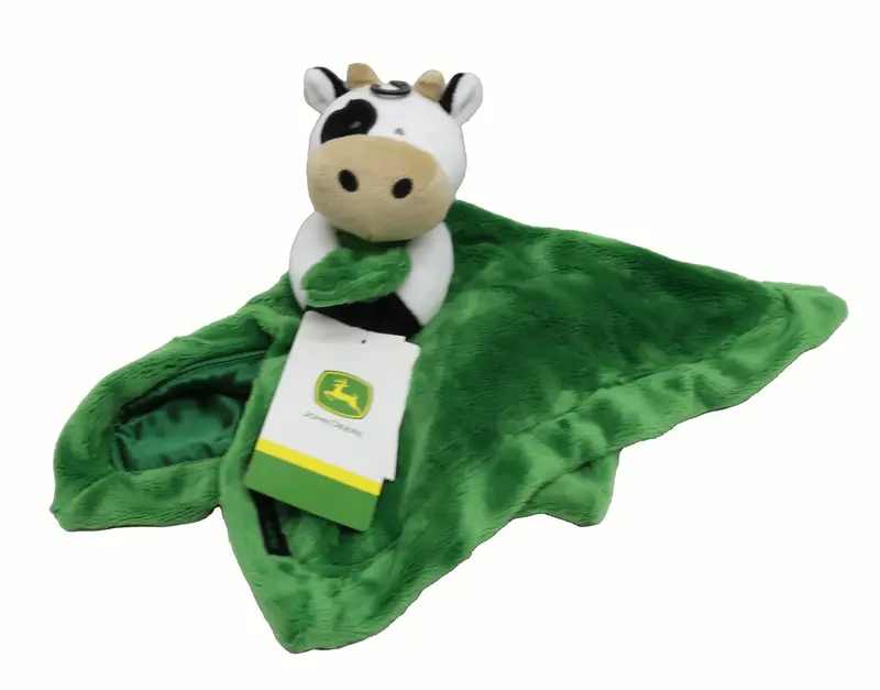 John Deere Infant Cuddle Blanket Green With Cow - Lp65187 1