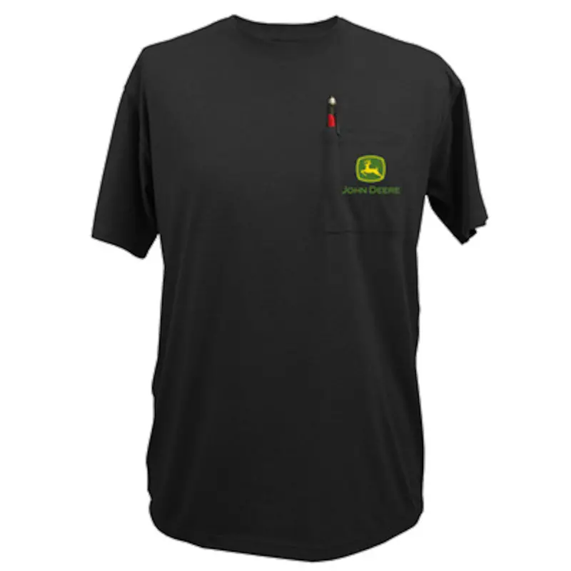 John Deere Mens Black Pocket Tee Medium - Lp52165 1