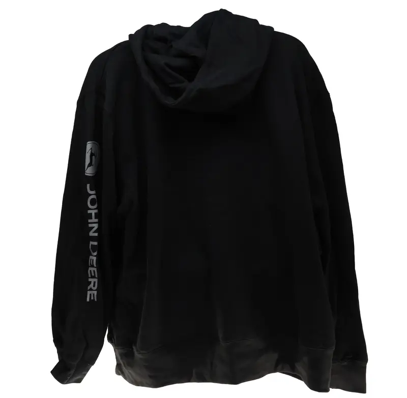 John Deere Mens Black Trade Mark Logo Sleeve Hoodie Xxl - Lp71247 1