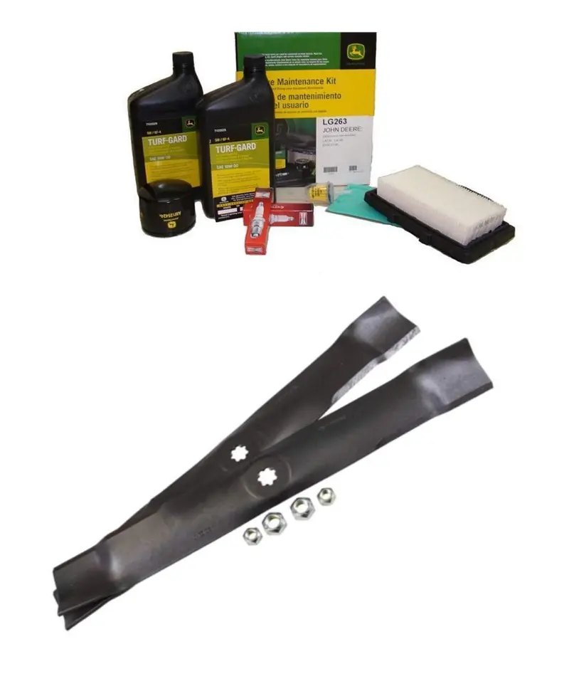 John Deere Original Equipment Model La135 Maintenance Kit + Mulching Blades 1