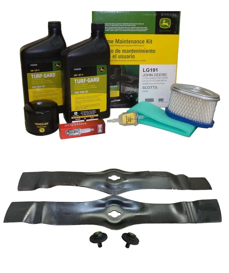John Deere Original Equipment Model Lt133 Maintenance Kit + Standard Blades For 42" 1