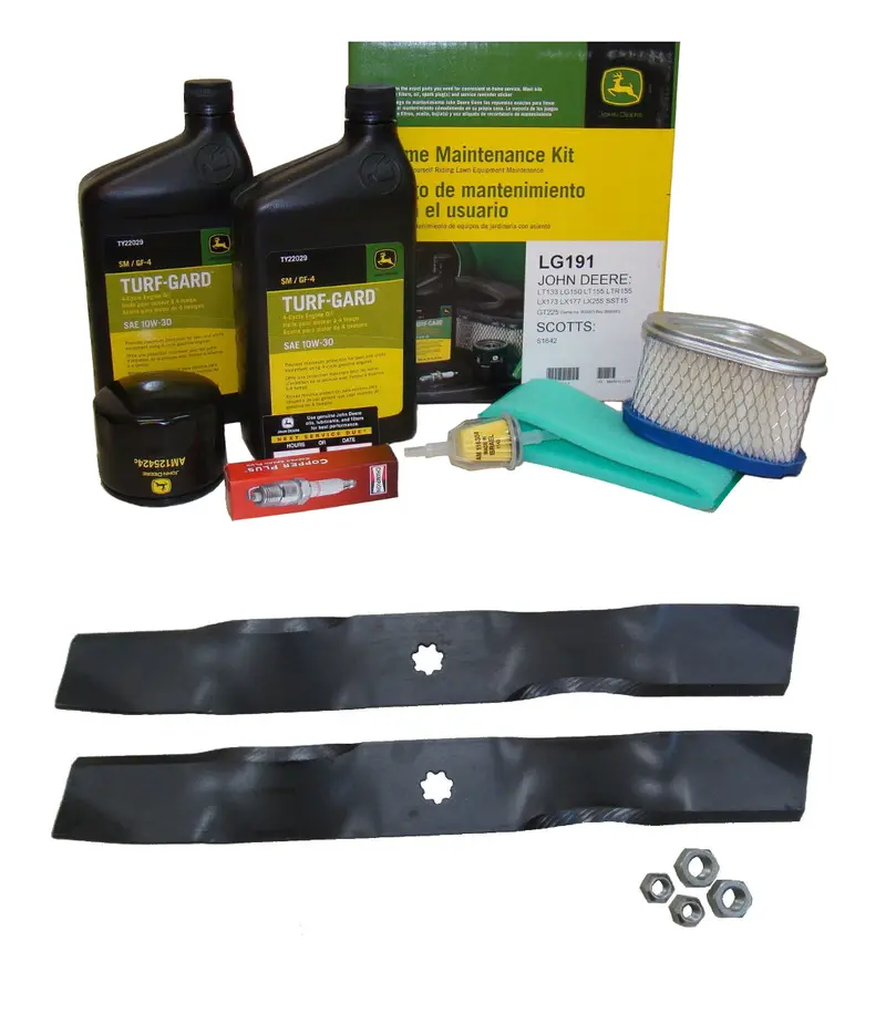 John Deere Original Equipment Model Lt150 With Engine Cv15s-41618 Maintenance Kit + Mulching Blades 1
