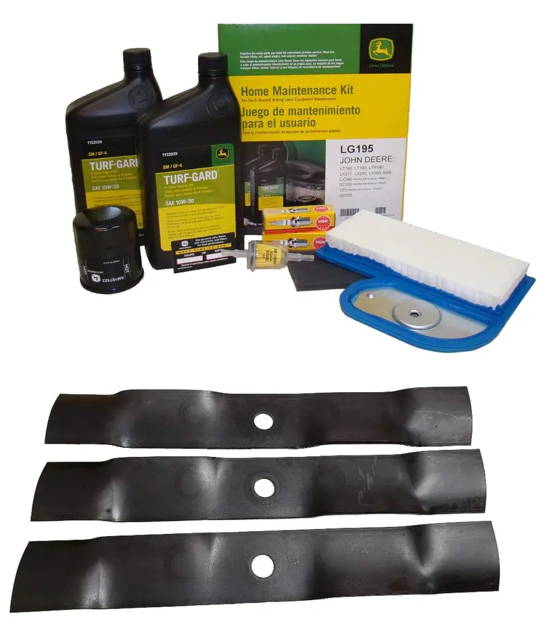 John Deere Original Equipment Model Lt190 Maintenance Kit + Mulching Blades 1