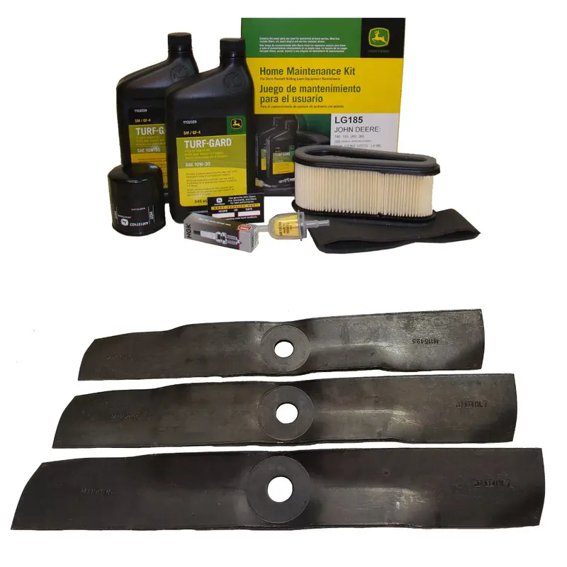 John Deere Original Equipment Model Lx186 Maintenance Kit + Standard Blades, 48" Mower Deck 1