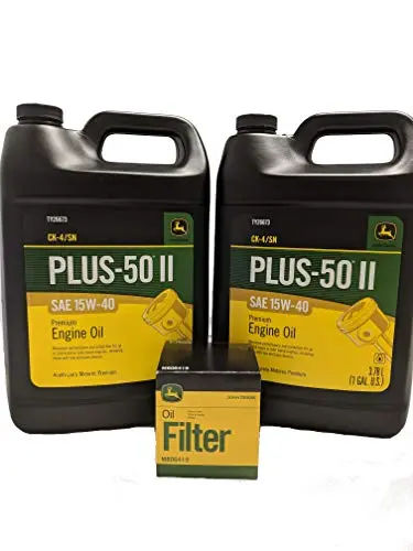 John Deere Original Equipment Oil Change Kit Filter And Oil - (1) M806419 + (2) Gallons 15W-40 1