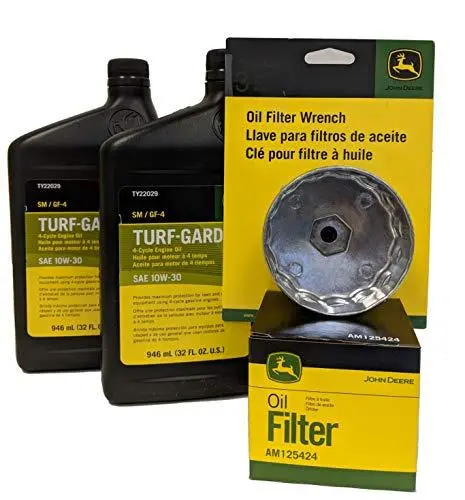 John Deere Original Equipment Oil Change Kit Including Wrench (2) Ty22029 + Am125424 +Ty26640 1