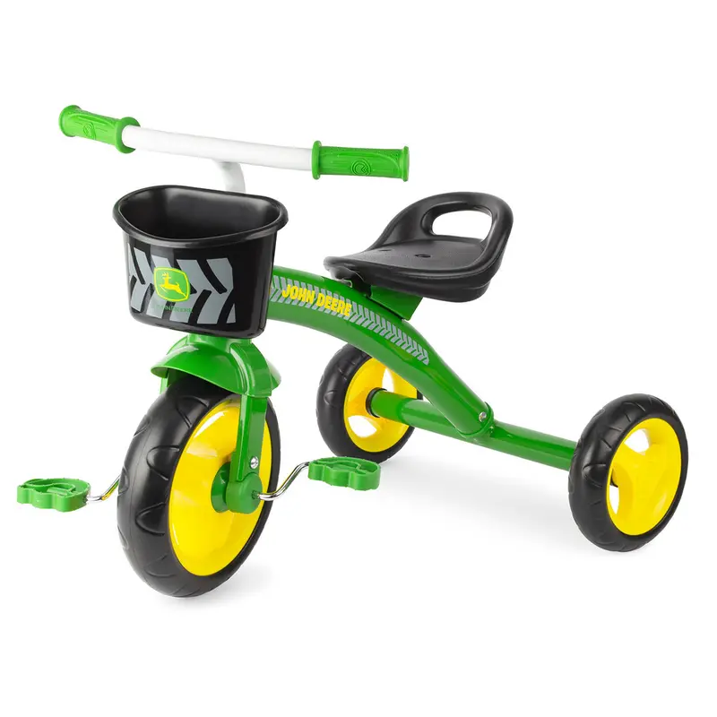 John Deere Ride On Steel Tricycle With Basket - Lp76753 1