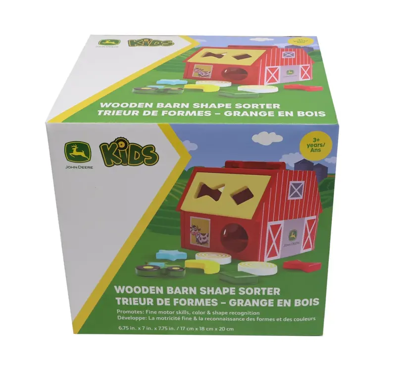 John Deere Wooden Barn Shape Sorter Toy - Lp87304 1