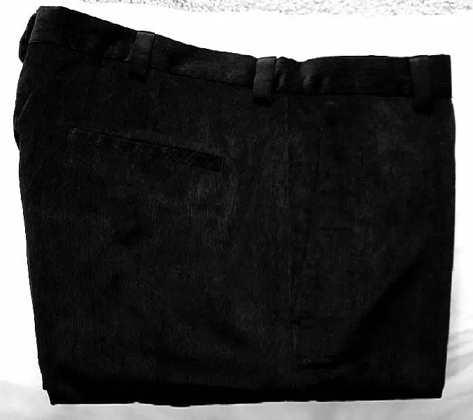Kenneth Cole Reaction-Black Microfiber Corduroy Casual Trousers- Size 36X30 1