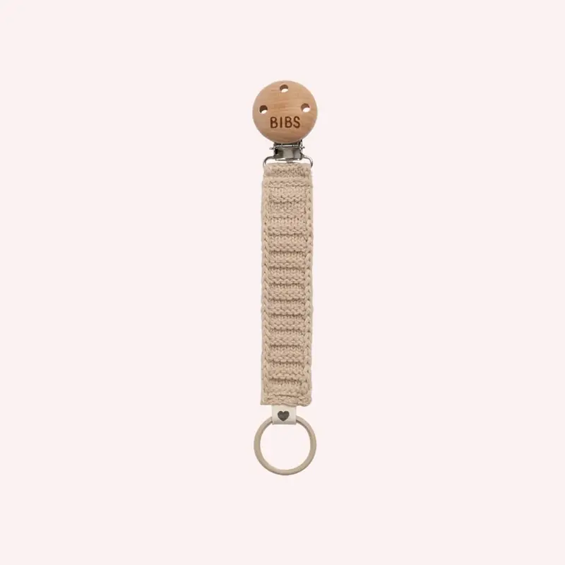 Knitted Pacifier Clip - Vanilla 1