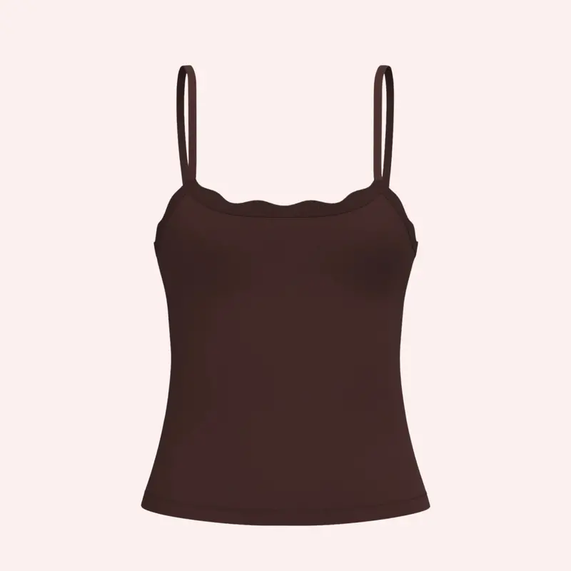 Leakproof Scallop Cami - Chocolate 1