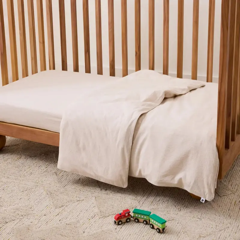 Leo Washed Cotton Quilt Cover - Oatmeal Marle 1
