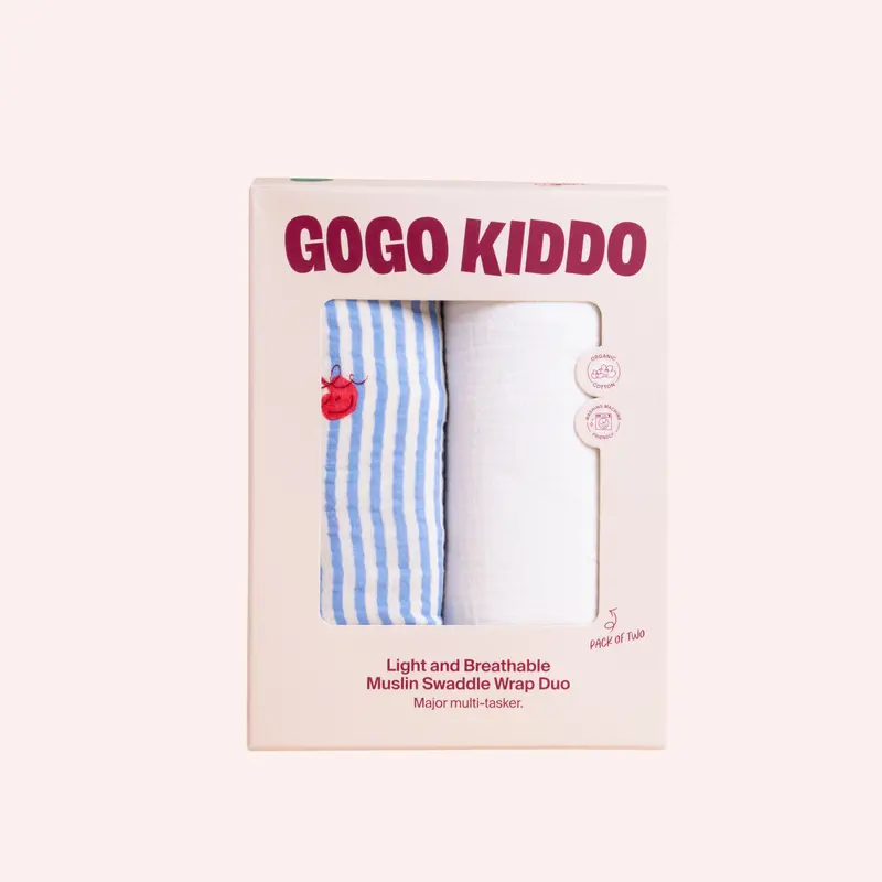 Light And Breathable Muslin Swaddle Duo - Cherry Chic 1