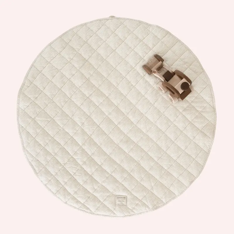 Linen Baby Play Mat - Dune Stripe 1